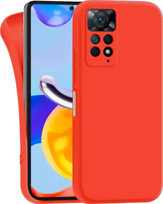 Produktbild von MyGadget Silikon Hülle Kompatibel mit Xiaomi Redmi Note 11 Pro | 11 Pro 5G - robuste Schutzhülle TPU Case Slim Silikonhülle - Back Cover Kratzfest Handyhülle - Matt Orange