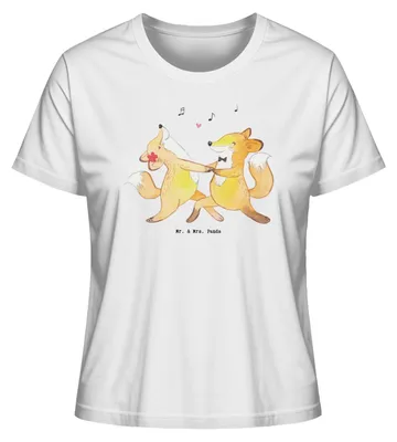 Produktbild von Mr. & Mrs. Panda Basic T-Shirt Damen Füchse Salsa tanzen Größe L - Weiß - Geschenk, Shirt, Tanzschule, Oberteil, Baumwoll, Tanzkurs