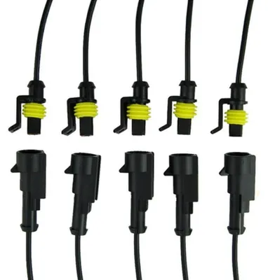 5er-Set 1-polige wasserdichte Steckverbinder mit Kabel