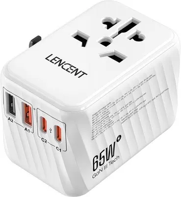 Zdjęcie produktu dla Adapter podróżny 65W, uniwersalna wtyczka podróżna, szybkie ładowanie