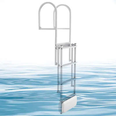 Produktbild von VEVOR Dockleiter Einziehbar, Bootsleiter mit 4 Rutschfesten Stufen Breite Pedale & Handlauf, 227 kg Belastbare Poolleiter für Einstieg, Teleskopleiter aus Aluminiumlegierung für Docks Pools Seen Boote