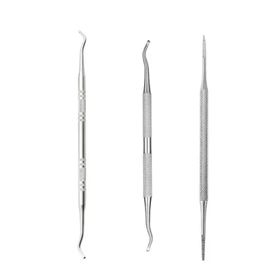 Produktbild von Profi Nagelreiniger Eckenheber Fußpflege Doppelinstrument aus rostfreiem Edelstahl 3pcs