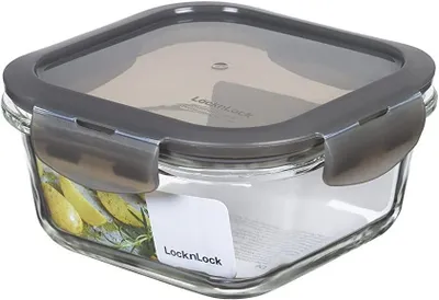 Zdjęcie produktu dla LOCK&LOCK Boroseal kwadratowa puszka do przechowywania żywności 500ml 14x14x6.7cm