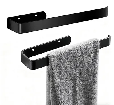 Immagine prodotto di Portasciugamani senza foratura, 29 cm, acciaio inossidabile nero