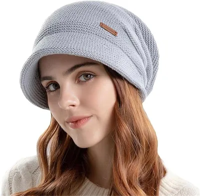 Produktbild von Damen-Wollmütze Wintermütze Warme Strickmütze
