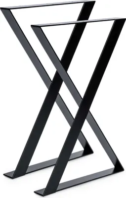 Obrázek produktu pro 2er Stolové nohy Stolový rám Stolové podnože Ocel 60x75 cm Průmyslový design Schawrz