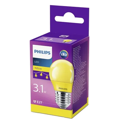 A product box for a Philips LED light bulb.