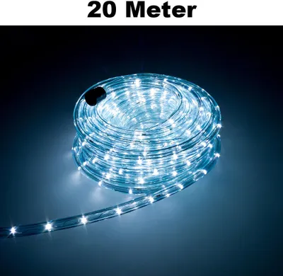 Produktbild von Trade-Shop LED Lichtschlauch Komplett Set mit Zubehör Lichterkette Beleuchtung Weiß 20 Meter F3 LED für Drinnen/Draußen Weihnachten Beleuchtung Dekoration Lichterschlauch