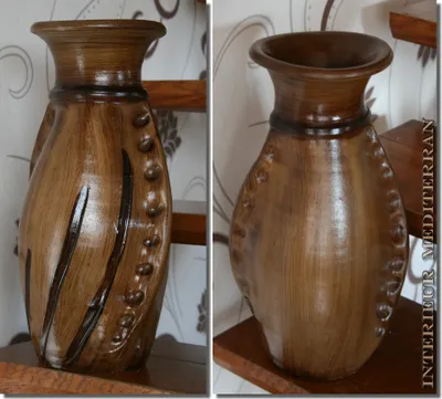 Produktbild von BODENVASE "ALGARVE II" - Größe: ca.40 CM Schwarzbraun