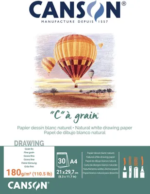 Immagine prodotto di CANSON C400060577 Blocco carta da disegno CANSON "C" à grain, DIN A4, 180 g/m²