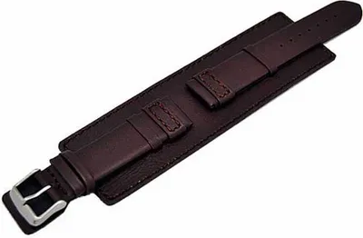 Produktbild von Uhrenarmband mit Unterlage 20mm dunkelbraun Kalbleder Bern