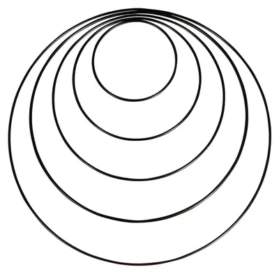 Produktbild von Rayher Metallring Set Schwarz 5 Stück 10 bis 30 cm für DIY Projekte
