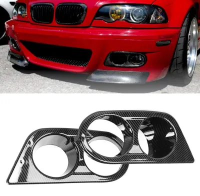 Imagen del producto de Cubierta para faros antiniebla - Cubierta para faros antiniebla de automóvil - Fibra de carbono - Para E46 M3 2001-2006 - Cubierta para parachoques - Mantenimiento - Accesorio para automóvil