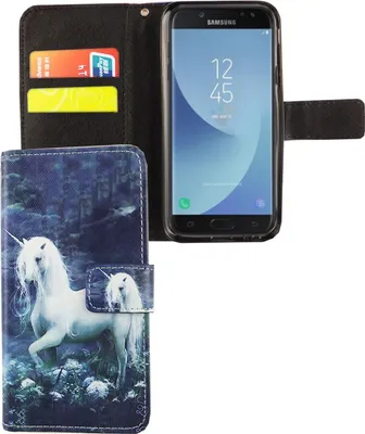 Produktbild von Handyhülle Tasche für Case Handy Samsung Galaxy J3 2017 Einhorn Weiß