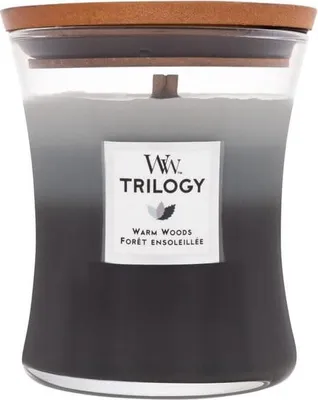 Immagine prodotto di WoodWick Trilogy Candele a clessidra medie Candela profumata Warm Woods 275 g