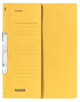 Image de Falken 80000672 Einhakhefter A4 1/2 Vorderdeckel kfm. Helfung, gelb, Manilakarton, 250 g/qm