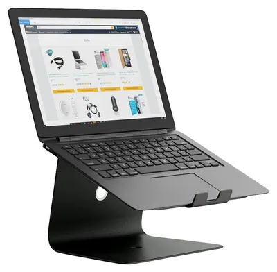 Image de Support pour ordinateur portable, compatible avec tous les modèles | Aluminium - Noir