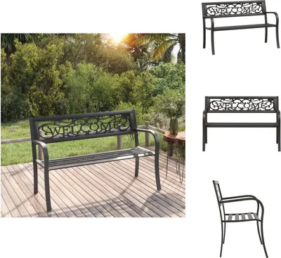 Produktbild von vidaXL Gartenbank 125 cm Stahl Schwarz -  Gartenbänke