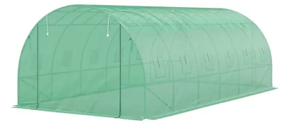 Image de Serre tunnel avec porte à rouleau | Couleur : Vert | Dimensions : 300 x 600 x 197 cm