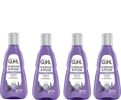 Produktbild von Guhl Silberglanz und Pflege Shampoo mit Salbei 250ml 4er Pack