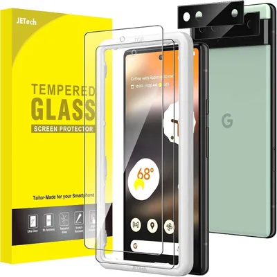 Immagine prodotto di Pellicola protettiva per Google Pixel 6a da 6,1 pollici con protezione per la fotocamera, confezione da 2, trasparente HD, in vetro temperato