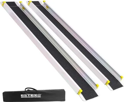 Produktbild von Aluminiumrampe Teleskop Rampe 2er Set Auffahrrampe Laderampe Verladerampe Alu