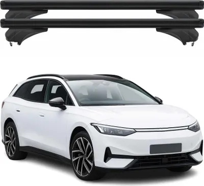 Image de Barres de toit Menabo pour VW ID 7 2024-2025 Aluminium Noir 2 pièces