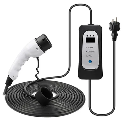 Immagine prodotto di Cavo di ricarica per auto elettrica – 10 metri – amperaggio regolabile – grado di protezione IP54 (resistente all'acqua)