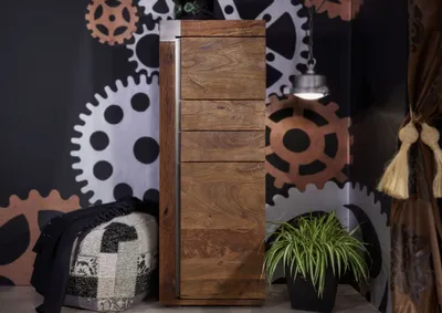 Produktbild von MASSIVMOEBEL24 Highboard Mango 53x45x142 braun lackiert Amsterdam #06