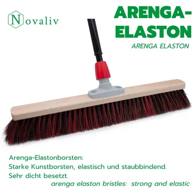 Obrázok produktu pre Novaliv metla 60 cm I Metla s výsuvnou násadou I Arenga-Elaston čierno-červená I Hrubá I Priemyselná metla Zametacia metla Záhradná metla Dvorová metla