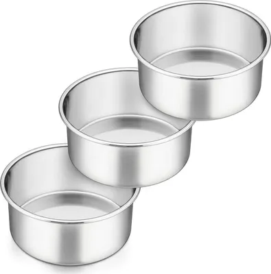 Zdjęcie produktu dla Okrągła forma do ciasta ze stali nierdzewnej Homikit 16 cm, 3 szt