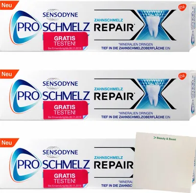 Produktbild von Sensodyne Pro Schmelz Repair 3er Pack (3x75ml) + usy Block
