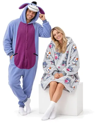 Image de Pyjama Onesie Kigurumi Costume Déguisement Ane L : 165 - 175cm + Sweat plaid à capuche