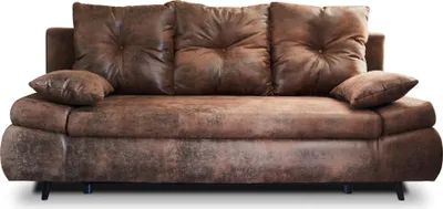 Image de Best Mobilier Larson - Canapé droit 3 places convertible - avec coffre de rangement - style industriel , Marron