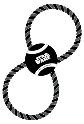 Zdjęcie produktu dla Zabawka dla psa "Star Wars" - piłka tenisowa i sznurek