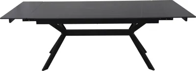 Productafbeelding van Eettafel / Keukentafel Imperia, keramisch. Kleur en breedte naar keuze, uitschuifbaar. Kleur: zwart marmer mat / zwart mat