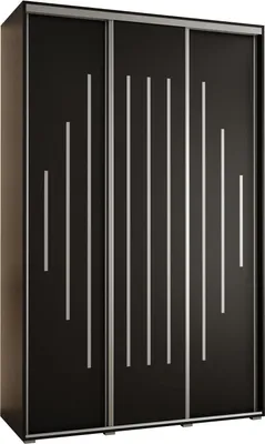 Produktbild von MEBLE KRYSPOL Davos 12 Schrank, drei Türen - 235,2x150x45 cm - Schwarz Schwarz Silber