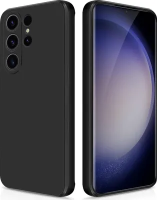 Obrázek produktu pro Tenké silikonové pouzdro pro Samsung Galaxy S23 Ultra měkký tekutý silikon, matné, odolné proti poškrábání pouzdro černé