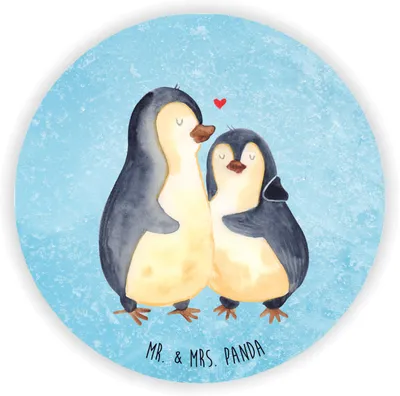 Produktbild von Mr. & Mrs. Panda magnet Pinguin umarmen - Eisblau - Geschenk, Jahrestag, pinnwand, haftmagnet, Umarmung Verliebt, für fotos, Kühlschrankmagnet, Hochzeitsgeschenk, Liebe