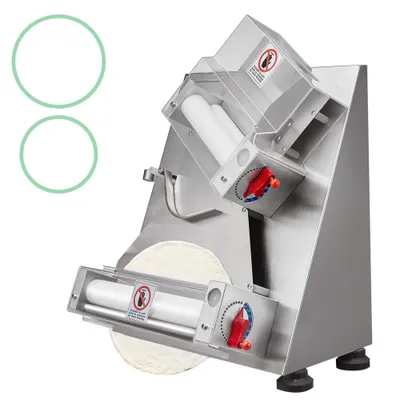 Zdjęcie produktu dla Elektryczna prasa do ciasta na pizzę 260 szt/h - do ręcznych elementów kuchennych do pizzy - 76,2 do 304,8 mm - grubość 1-5,5 mm - komercyjna krajalnica do ciasta ze stali nierdzewnej