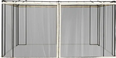 Produktbild von Outsunny Moskitonetz für 3x4 Pavillon 4 Seitenteile Fliegennetz mit Haken Nylon