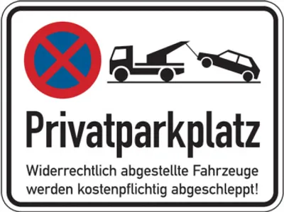 Produktbild von Dreifke® Parkverbotsschild, Privatparkplatz Widerrechtlich abgestellte Fahrze...