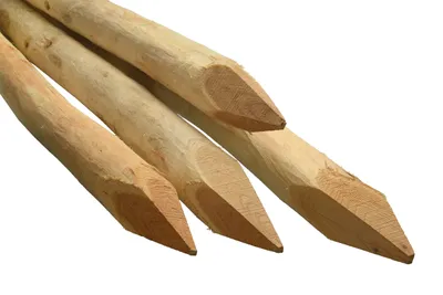Produktbild von NatureLounge24 Akazienholz Zaunpfosten Rundholz entrindet einseitig angespitzt Ø 6-8 cm 120 cm robust geringe Schwindung für Garten & Bau