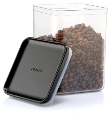 Produktbild von Vorratsdosen Set CANTEEN – 12-teilig mit schwarzen Deckeln – BPA-frei und spülmaschinenfest – Stapelbare, transparente Aufbewahrungsbehälter