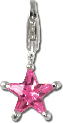 Produktbild von SilberDream Charm Schmuck Anhänger Stern pink Zirkonia 925 Echt Silber FC215P