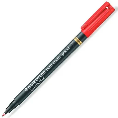 Image de Marqueur indélébile Staedtler Lumocolor rouge 10 pièces
