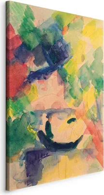 Immagine prodotto di Quadri decorativi August Macke, "Coppia a Mandcgen", arte, 80x120 cm, 1 pezzo – stampa su tela, decorazione da parete per la camera da letto, quadri su tela, l-F-13204-b-a