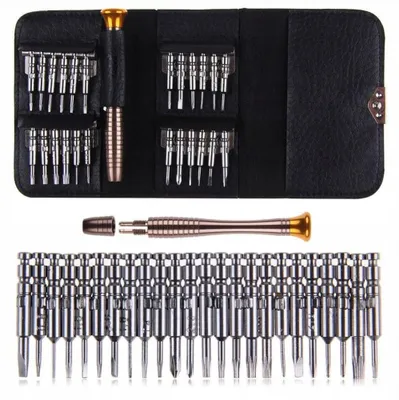 Produktbild von 25-in-1 Präzisionsschraubendreher-Set in einer Stofftasche