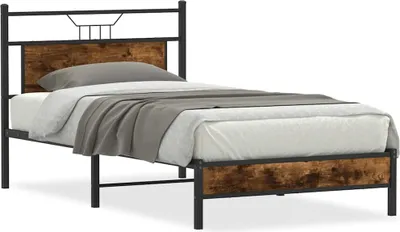 Produktbild von Bettgestell ohne Matratze Räuchereiche 100x200 cm Holzwerkstoff