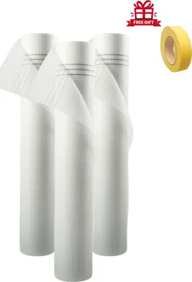 Zdjęcie produktu dla 150m² Tkanina wzmacniająca Tkanina z włókna szklanego 165g/m² Biały Darmowa taśma maskująca